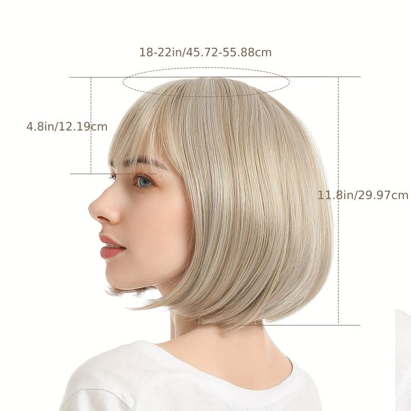 Colorful Short Bob Wig with Bangs Lace Front Synthetic Wig