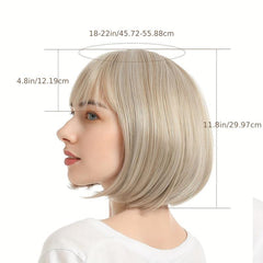 Colorful Short Bob Wig with Bangs Lace Front Synthetic Wig
