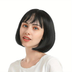 Colorful Short Bob Wig with Bangs Lace Front Synthetic Wig