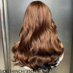 Short Bob Curly Wig No Lace Lady Side Part Synthetic Hair Wig