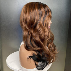 Short Bob Curly Wig No Lace Lady Side Part Synthetic Hair Wig
