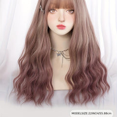 55 88 Cm Water Wave Hair Wigs With Bangs For Women