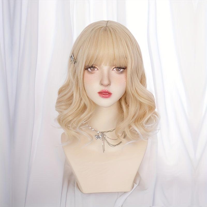 55 88 Cm Water Wave Hair Wigs With Bangs For Women