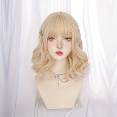 55 88 Cm Water Wave Hair Wigs With Bangs For Women