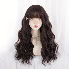 55 88 Cm Water Wave Hair Wigs With Bangs For Women