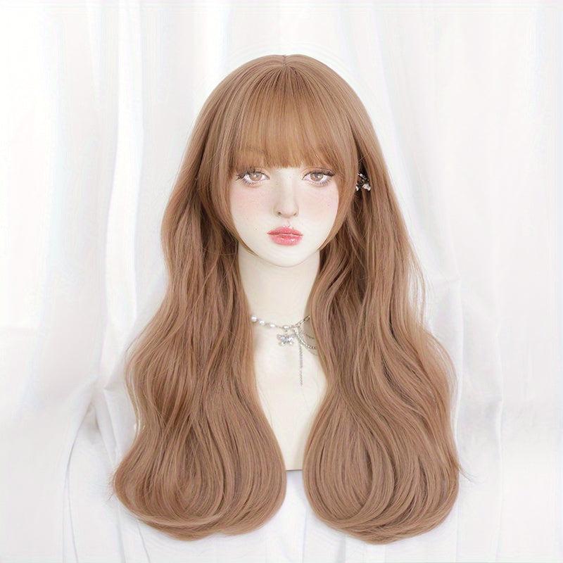 Long Wavy Hair Wig with Bangs for Party Cosplay Halloween