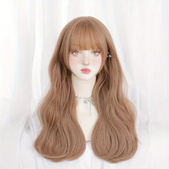 Long Wavy Hair Wig with Bangs for Party Cosplay Halloween