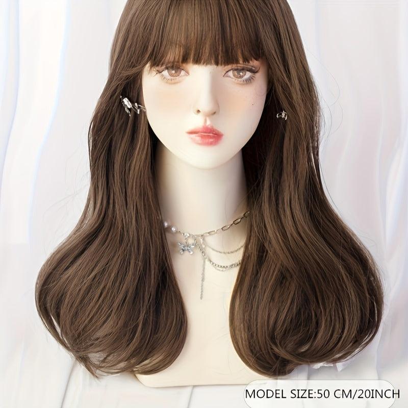Long Wavy Hair Wig with Bangs for Party Cosplay Halloween
