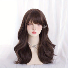 Long Wavy Hair Wig with Bangs for Party Cosplay Halloween