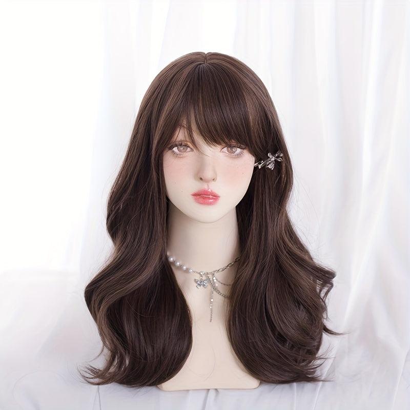 Long Wavy Hair Wig with Bangs for Party Cosplay Halloween
