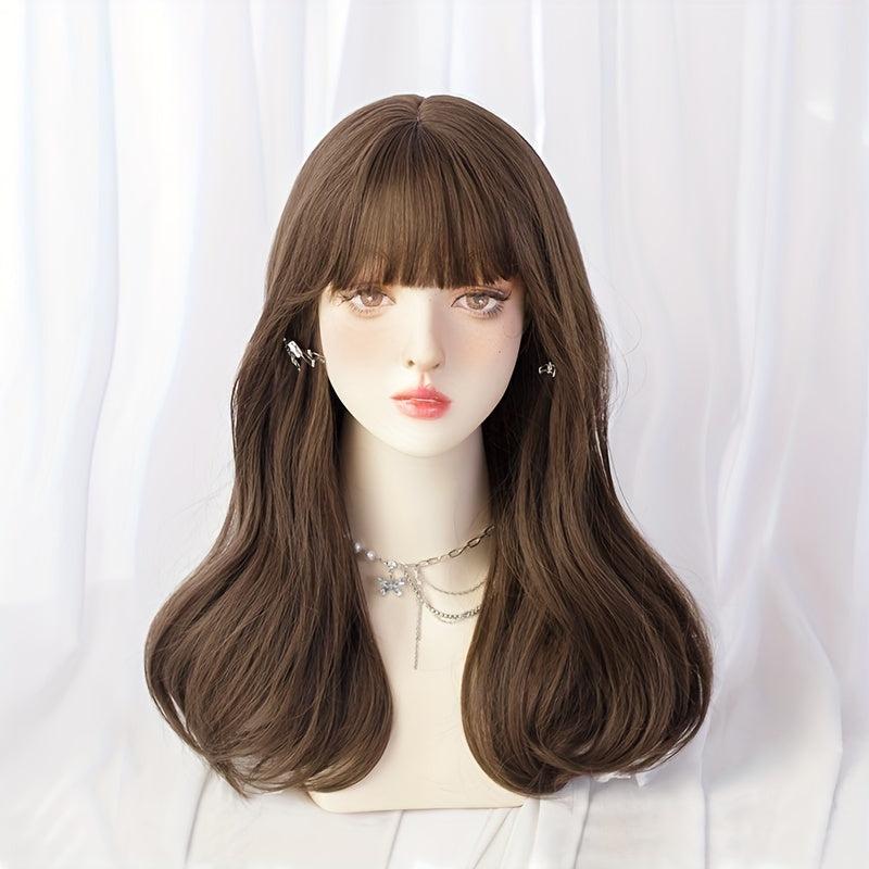 Long Wavy Hair Wig with Bangs for Party Cosplay Halloween