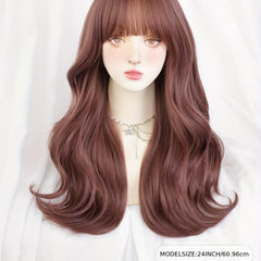Long Curly Hair Wig Two Block Wig Bangs Synthetic Wig for Christmas Halloween