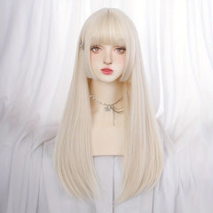 Long Curly Hair Wig Two Block Wig Bangs Synthetic Wig for Christmas Halloween