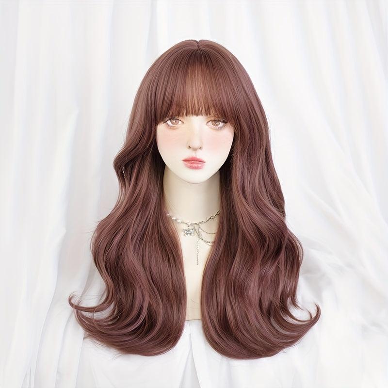 Long Curly Hair Wig Two Block Wig Bangs Synthetic Wig for Christmas Halloween