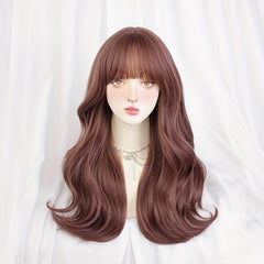 Long Curly Hair Wig Two Block Wig Bangs Synthetic Wig for Christmas Halloween