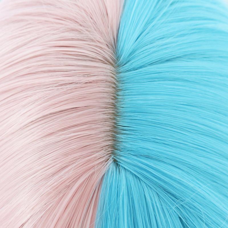Pink Synthetic Wig With Bangs Cosplay Party Wig