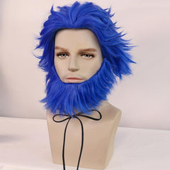 Short Straight Hair Wigs With Beard for Men Halloween Anime Cosplay