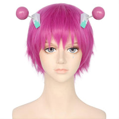 2 Clips Rose Short Wig Synthetic For Halloween Cosplay Wigs & 1pc Wig Cap
