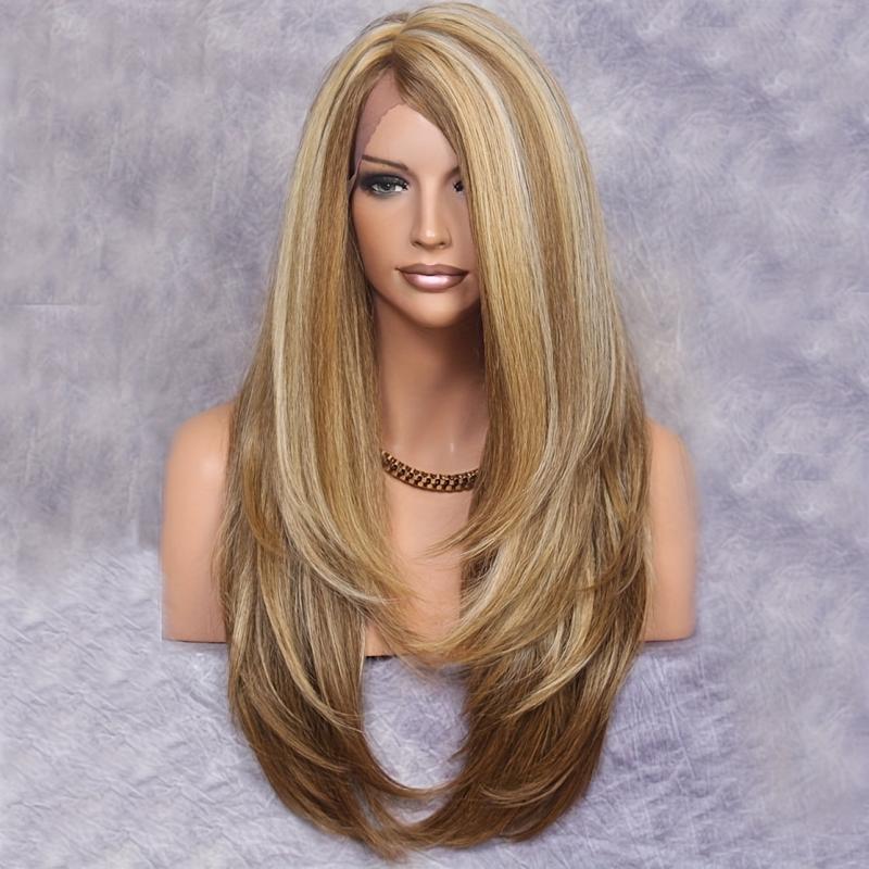 Long Wavy Hair Wig 12 Cm Heat Resistant Synthetic Fiber None Lace