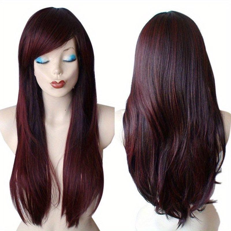 Long Wavy Hair Wig 12 Cm Heat Resistant Synthetic Fiber None Lace