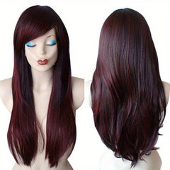 Long Wavy Hair Wig 12 Cm Heat Resistant Synthetic Fiber None Lace