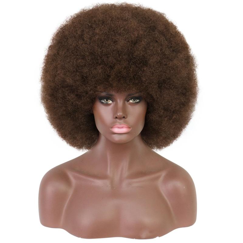 Afro Kinky Curly Wig with Bangs for Daily Wear, Parties, Cosplay