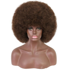 Afro Kinky Curly Wig with Bangs for Daily Wear, Parties, Cosplay