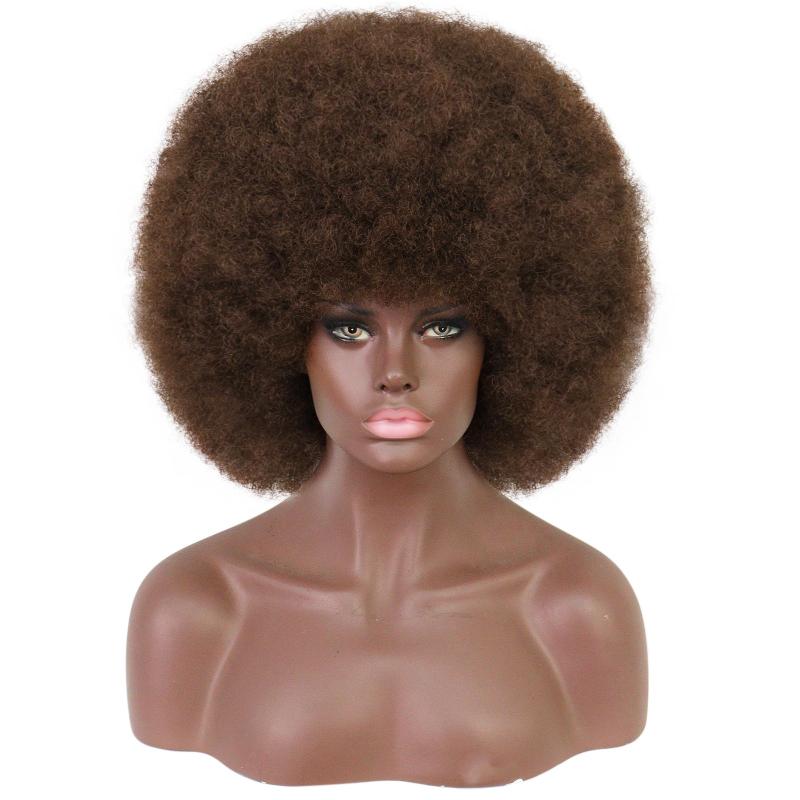 Afro Kinky Curly Wig with Bangs for Daily Wear, Parties, Cosplay
