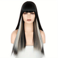Long Straight Bob Wig with Bangs Natural Look Beginner Friendly