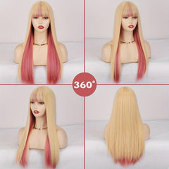 Long Straight Bob Wig with Bangs Natural Look Beginner Friendly
