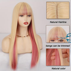 Long Straight Bob Wig with Bangs Natural Look Beginner Friendly