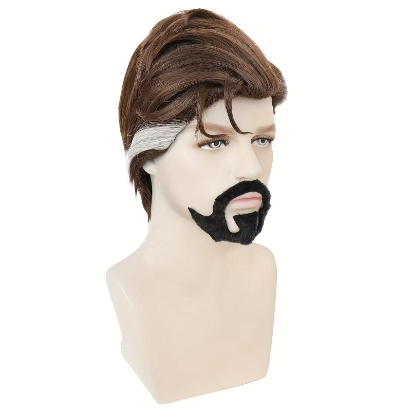 Curly Brown Wig with Wig Cap for Halloween Anime Cosplay