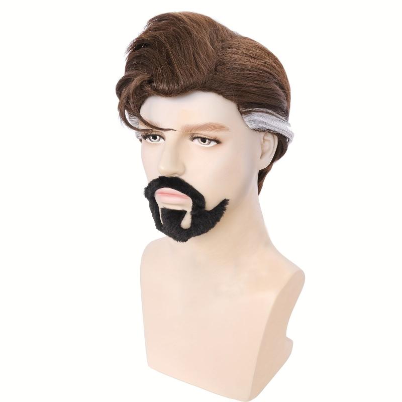 Curly Brown Wig with Wig Cap for Halloween Anime Cosplay
