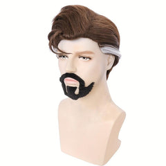 Curly Brown Wig with Wig Cap for Halloween Anime Cosplay