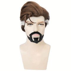 Curly Brown Wig with Wig Cap for Halloween Anime Cosplay