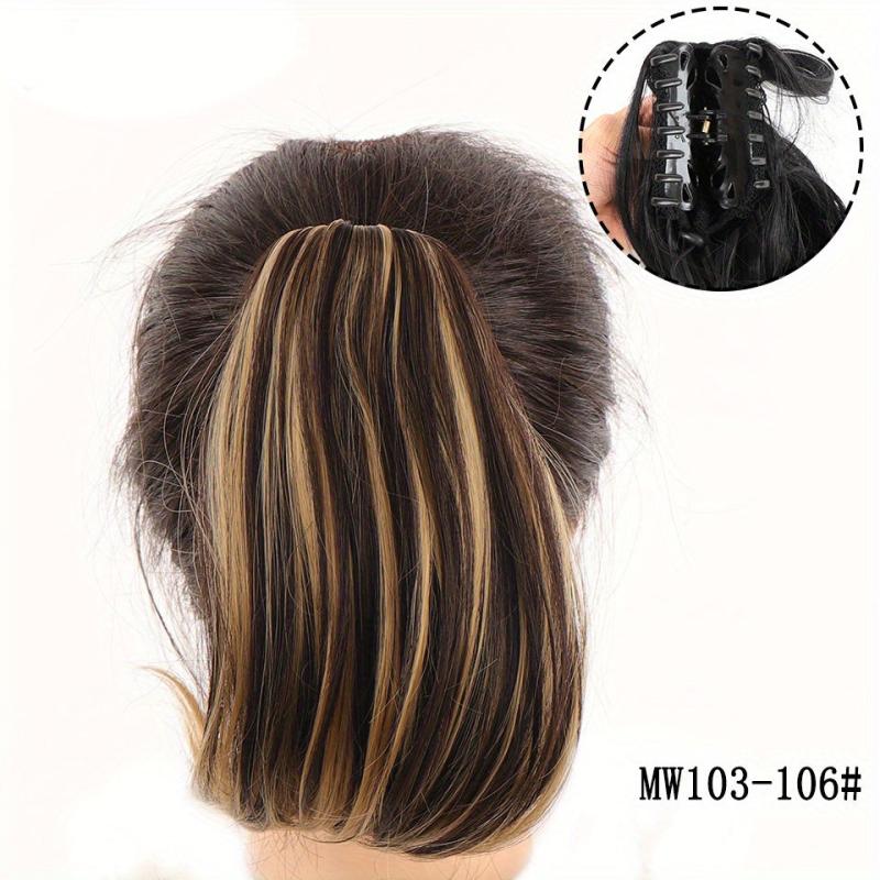 Synthetic Straight Ponytail Extension Claw Clip For Women Girls