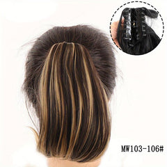 Synthetic Straight Ponytail Extension Claw Clip For Women Girls