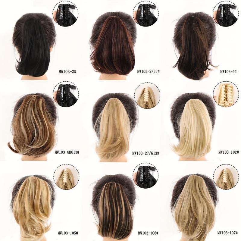 Synthetic Straight Ponytail Extension Claw Clip For Women Girls