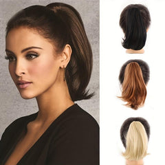 Synthetic Straight Ponytail Extension Claw Clip For Women Girls