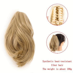Synthetic Straight Ponytail Extension Claw Clip For Women Girls