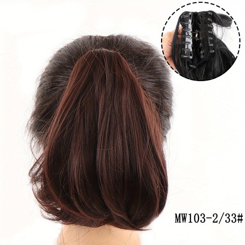 Synthetic Straight Ponytail Extension Claw Clip For Women Girls