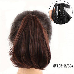 Synthetic Straight Ponytail Extension Claw Clip For Women Girls
