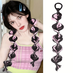 Y2K Pink Ombre Braiding Ponytail Extensions