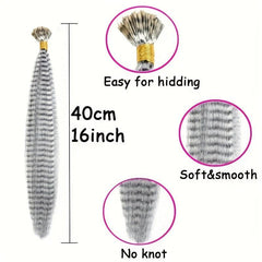50PCS Colorful Feather Crochet Hair Extensions Synthetic Hair Pieces