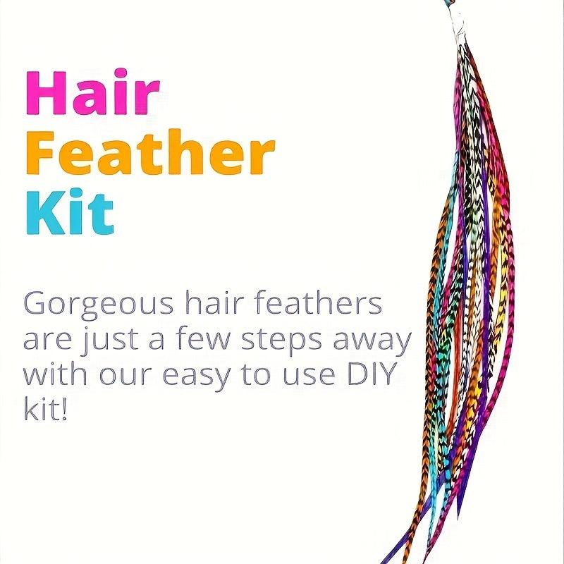 50PCS Colorful Feather Crochet Hair Extensions Synthetic Hair Pieces