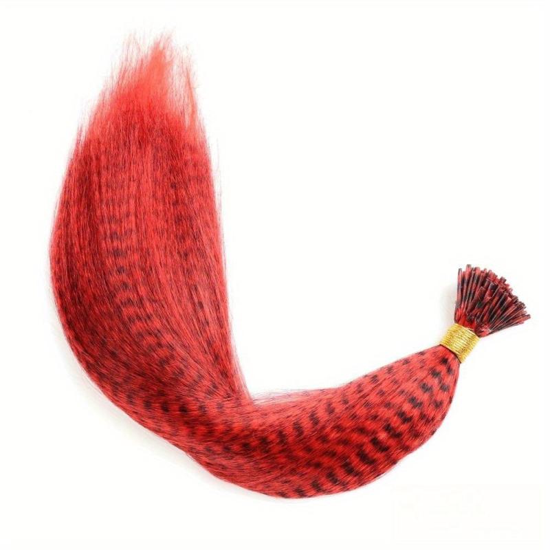 50PCS Colorful Feather Crochet Hair Extensions Synthetic Hair Pieces