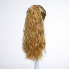 Long Curly Wavy Ponytail Extensions Clip In Natural Look