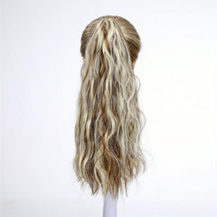Long Curly Wavy Ponytail Extensions Clip In Natural Look