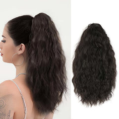 25CM Curly Ponytail Extension Drawstring Synthetic Hairpieces Clip In Hair