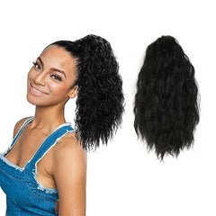 25CM Curly Ponytail Extension Drawstring Synthetic Hairpieces Clip In Hair